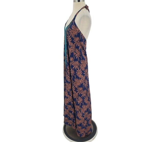 Pythia Women's Silk Printed Boho Halter Sleeveless Maxi Dress Size Small - Picture 4 of 10